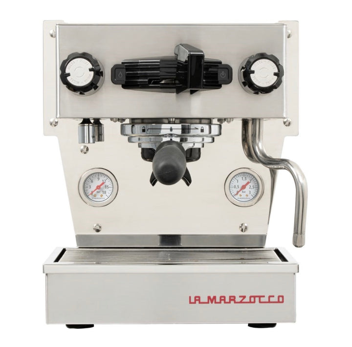 La Marzocco Linea Micra in Weiss – Frontansicht halbseitlich von links – Coffee Coaching Club
