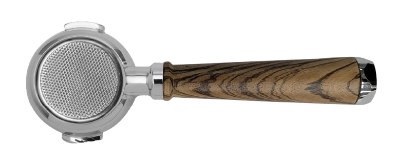 Lelit Filterträger Iconic Bodenlos mit Griff aus Zebranoholz