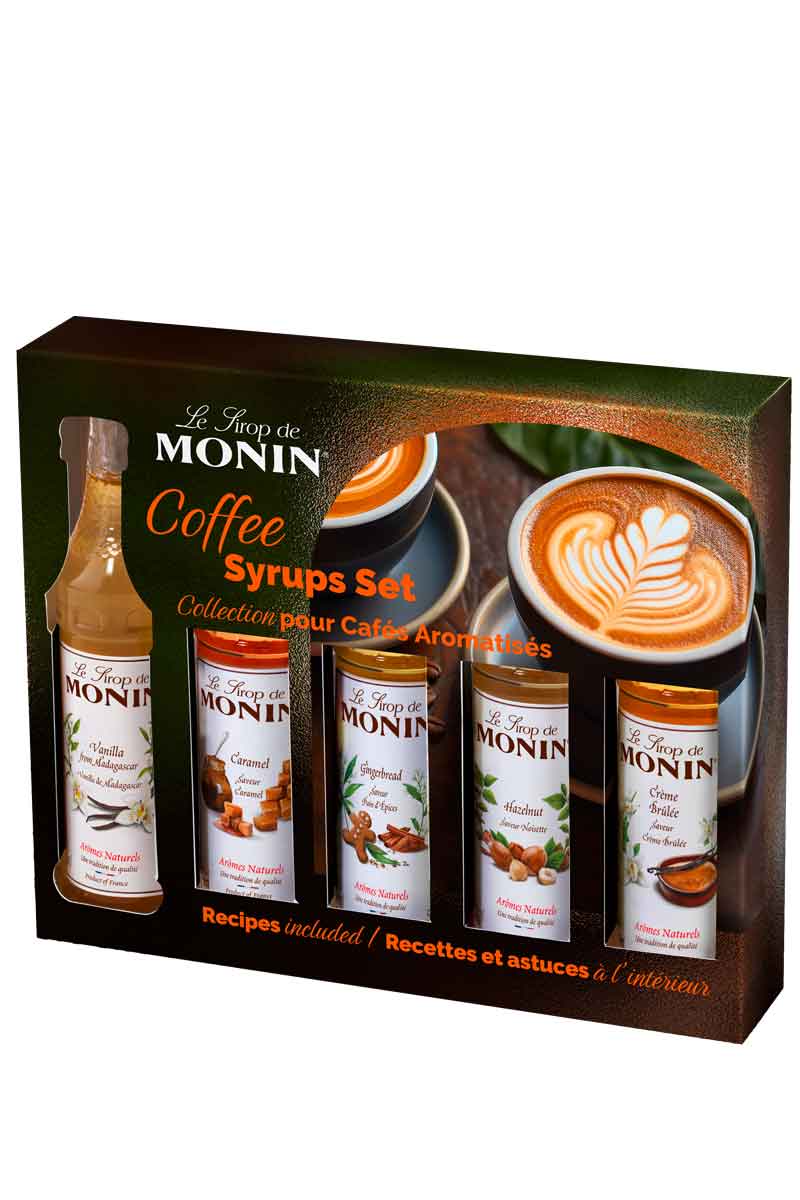 MONIN Coffee Set – 5 Mini Syrups for Gifting & Sampling - Coffee Coaching Club