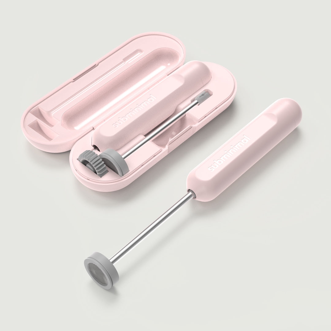 Subminimal NanoFoamer GO Milchaufschäumer in Rosa (Rose) mit farblich passendem Etui