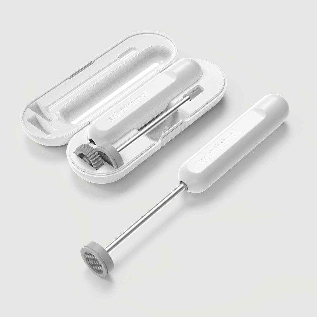 Subminimal NanoFoamer GO Milchaufschäumer in Weiss (White) mit farblich passendem Etui