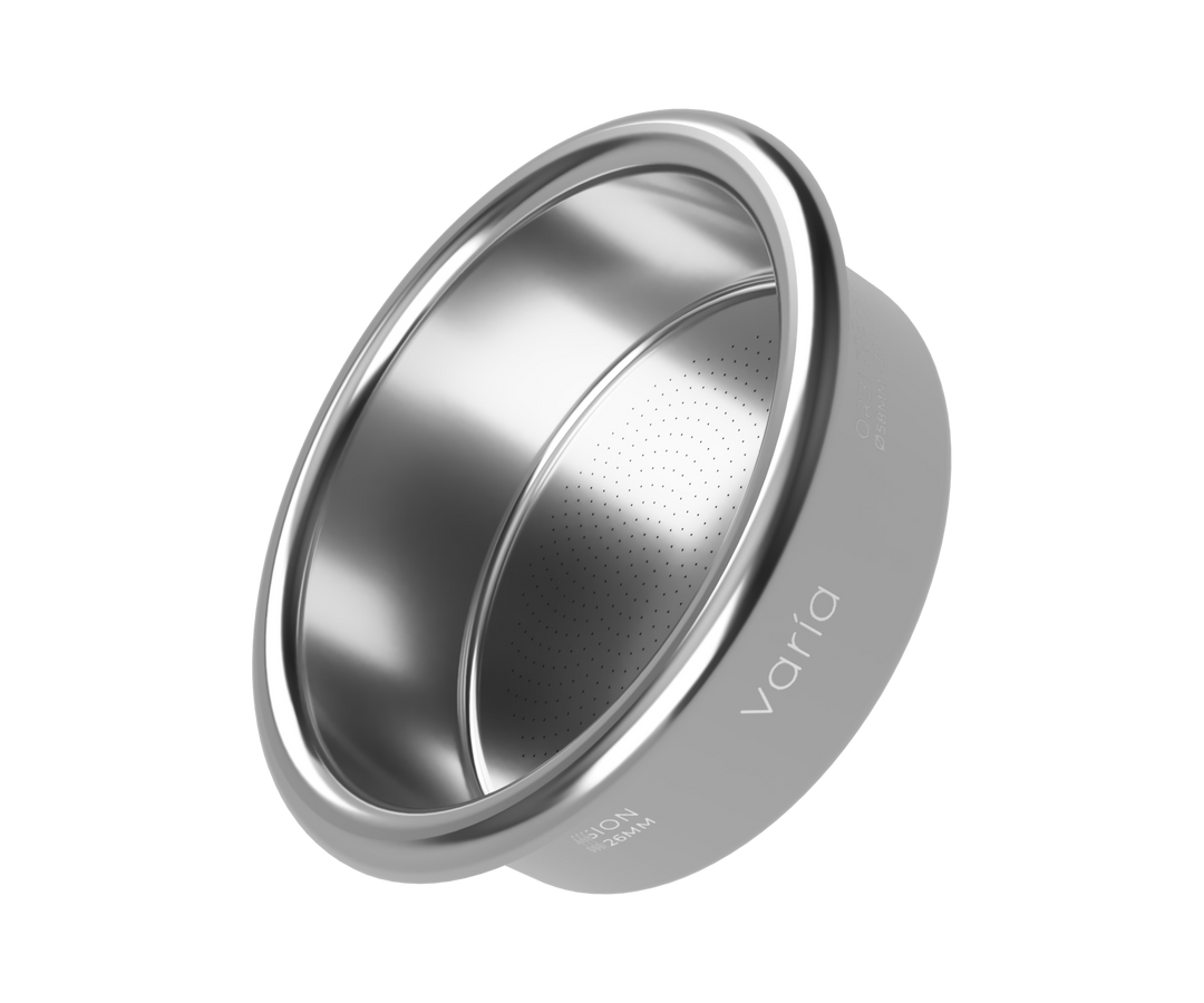 Varia ORBI Precision Espresso Basket, vista interior con paredes rectas