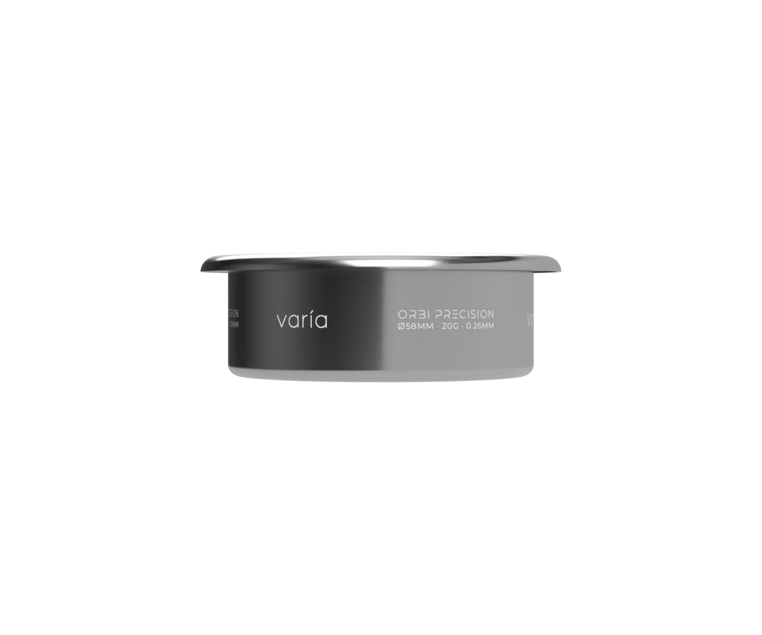 Varia ORBI Precision Espresso Basket, vista lateral con paredes rectas