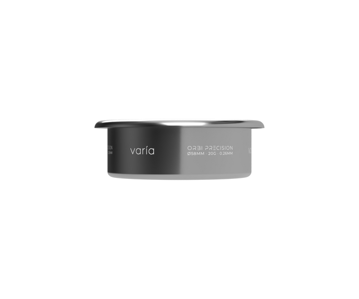 Varia ORBI Precision Espresso Basket, vista lateral con paredes rectas