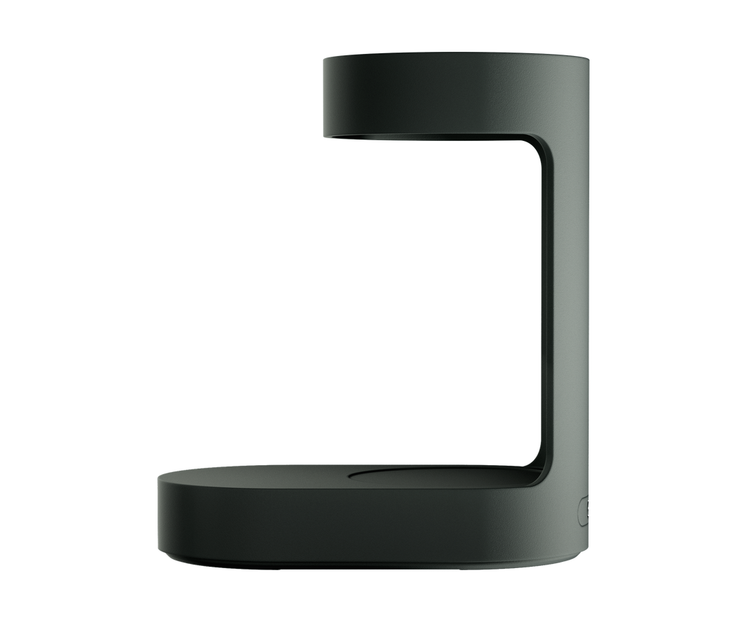 Varia ORBI PRO Dock, dock con báscula en verde bosque (Forest), vista lateral con la base