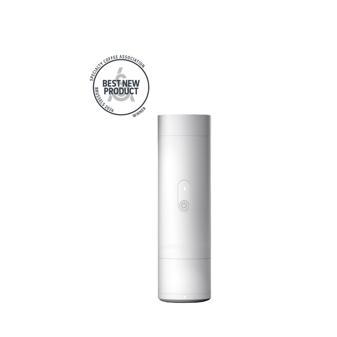 Varia ORBI, máquina de espresso portátil en blanco (White) con pantalla táctil en la parte frontal
