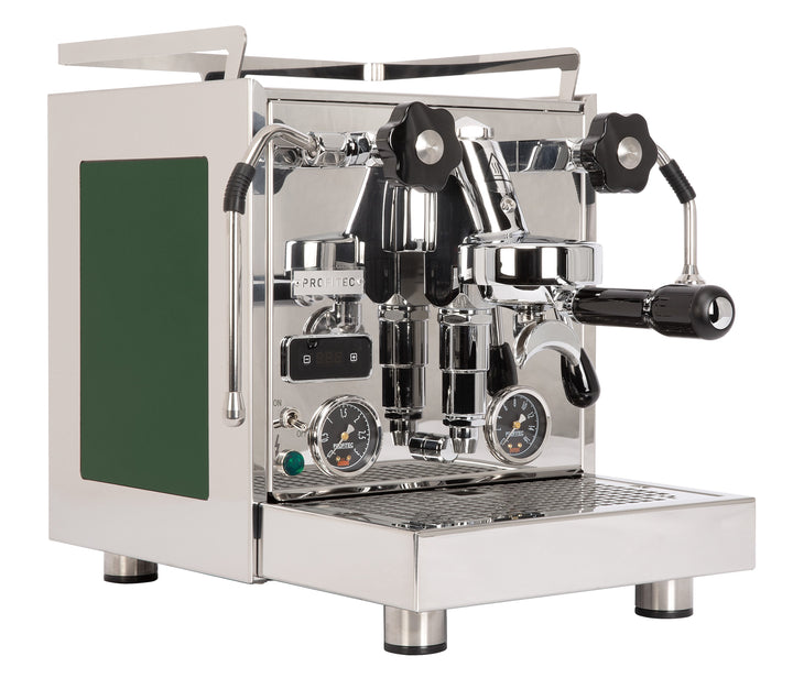 Profitec PRO 600 mit grünen magnetischen Seitenelementen