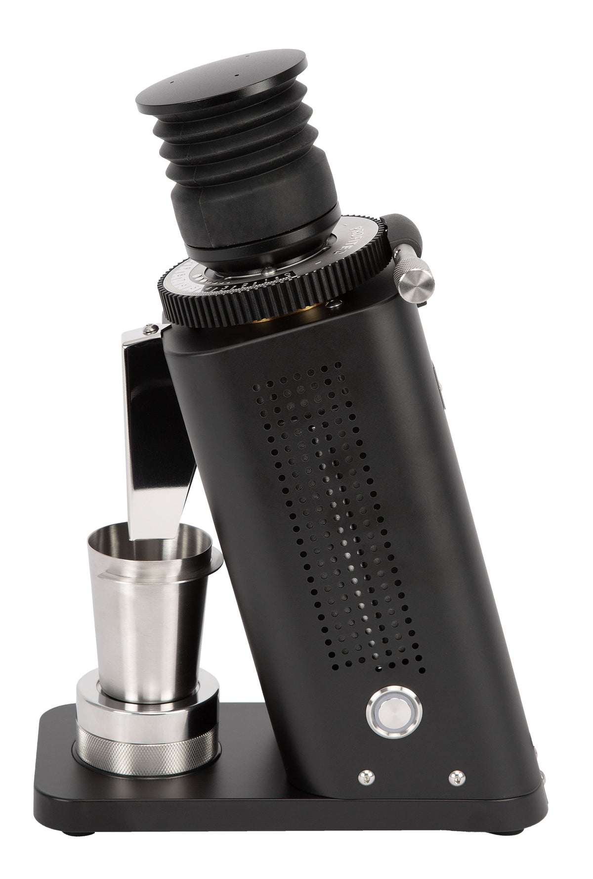 Profitec TWIST SD54 Single Dose Espressomühle in Schwarz, Seitenansicht