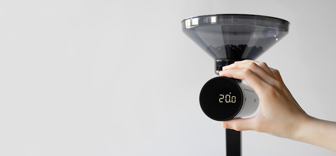 Acaia Orion Mini Drehrad mit Zielgewicht 20.0 im Display – Coffee Coaching Club 13