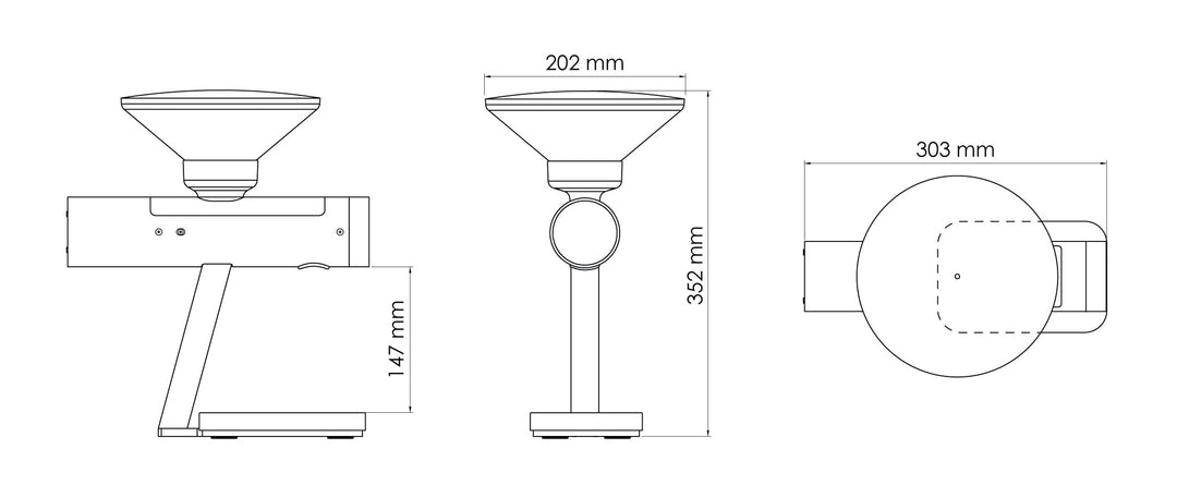 Acaia Orion Mini Masszeichnung 202 × 303 × 352 mm – Coffee Coaching Club 17