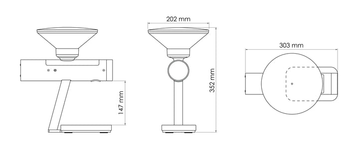 Acaia Orion Mini Masszeichnung 202 × 303 × 352 mm – Coffee Coaching Club 17