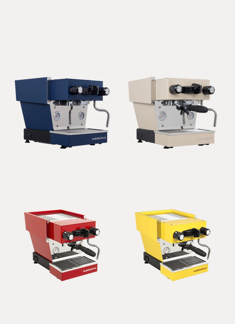 La Marzocco Linea Micra in Blau, Creme, Rot und Gelb