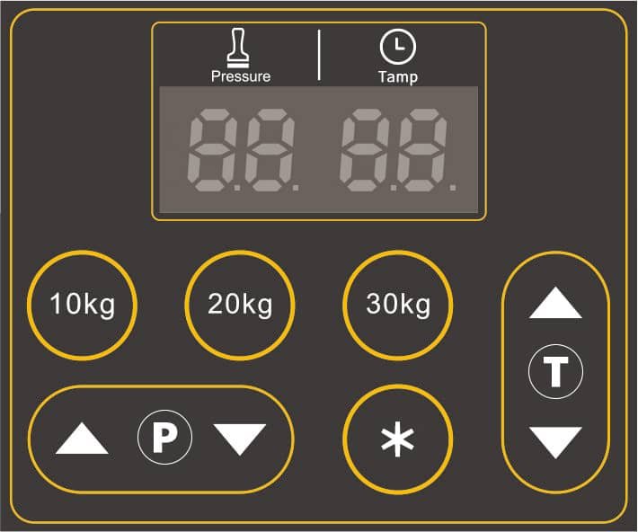Cinoart Precision Tamp PTB-FI Bedienfeld mit Drucktasten 10, 20 und 30 kg – Coffee Coaching Club 11