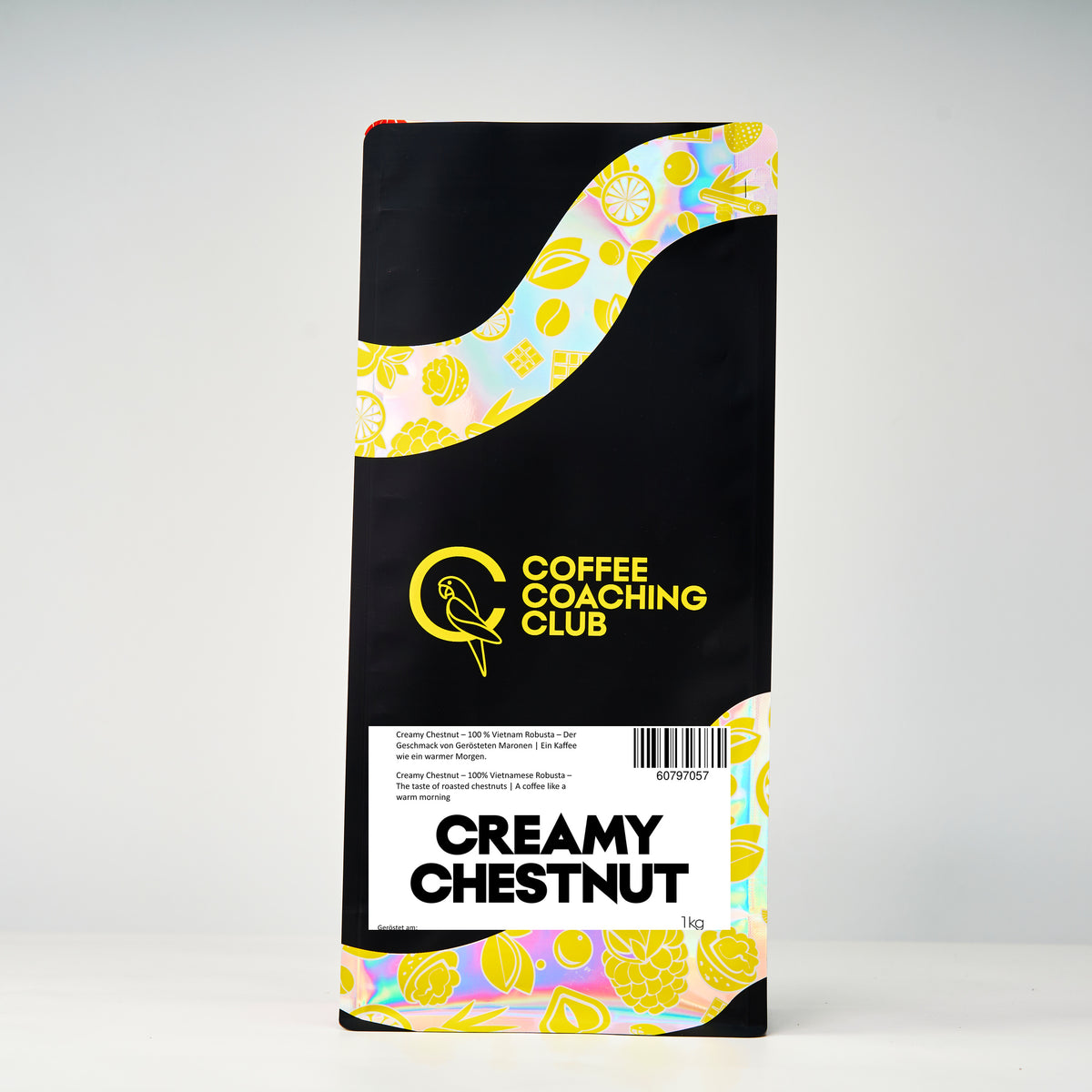 Caffè in grani Creamy Chestnut 1 kg – 100 % Robusta dal Vietnam, gusto di castagne arrostite – sacchetto Coffee Coaching Club
