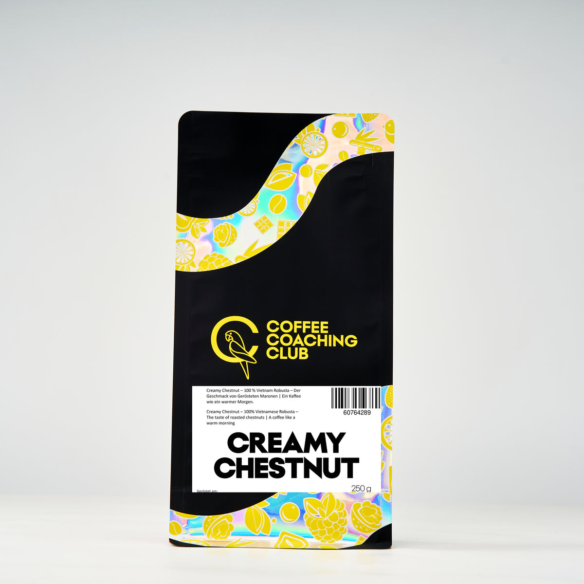Caffè in grani Creamy Chestnut 250 g – 100 % Robusta dal Vietnam, gusto di castagne arrostite – sacchetto Coffee Coaching Club