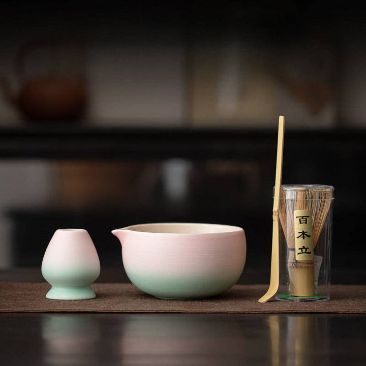 Gohobi - Gohobi Ceramic Matcha Set 043 Pink and Green - Coffee Coaching Club GmbH