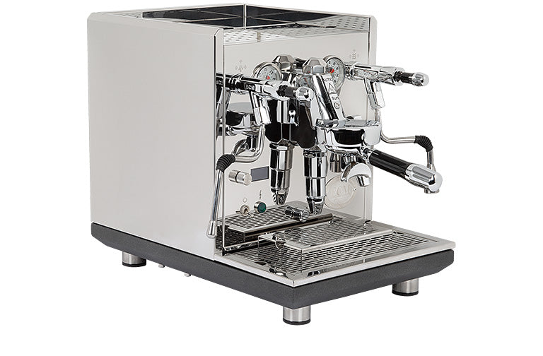 ECM Synchronika II Edelstahl schräg von vorne – Coffee Coaching Club 9