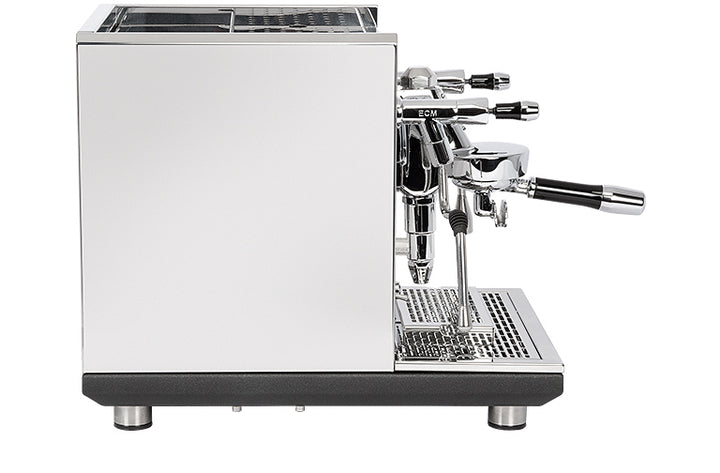 ECM Synchronika II Edelstahl Seitenansicht – Coffee Coaching Club 10