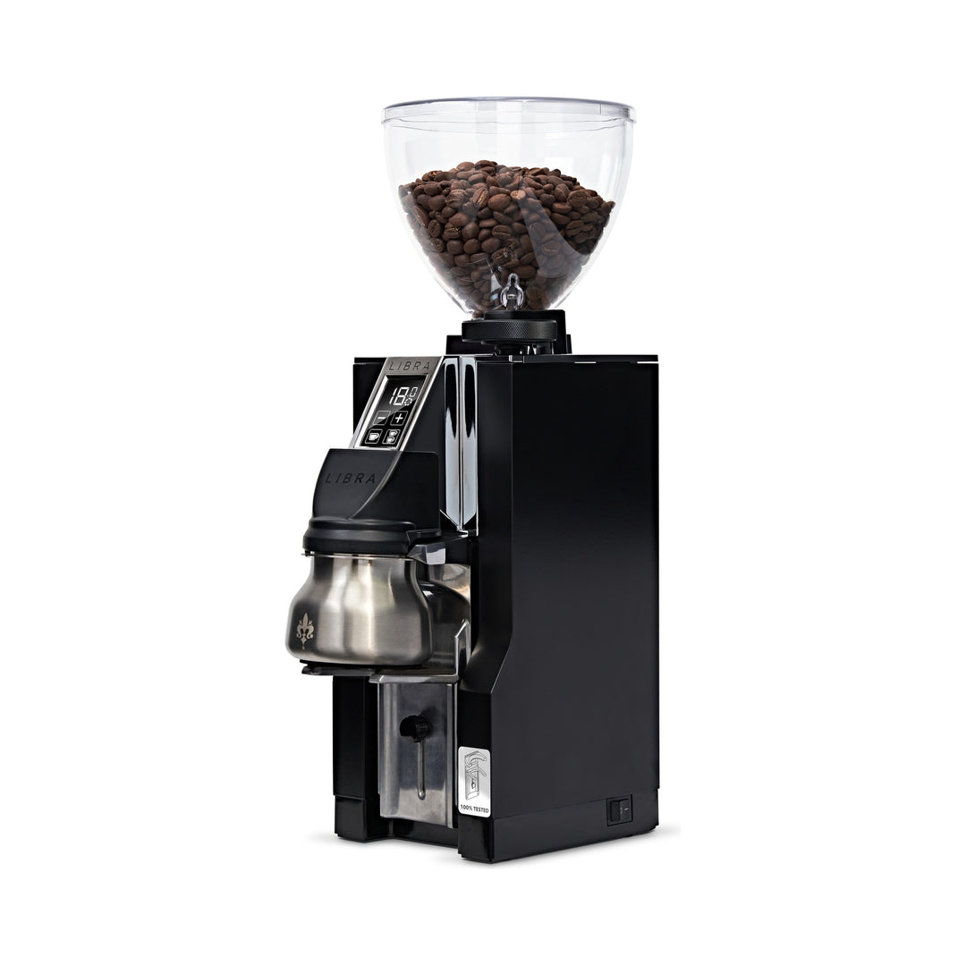 Eureka Mignon Libra 65 All Purpose Espressomühle schwarz mit Dosierbecher und Bohnenbehälter – Coffee Coaching Club