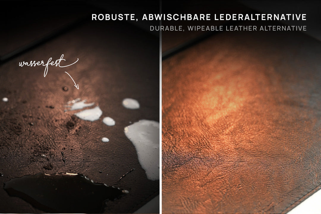 Eurista Grundmatte Oberfläche mit Wasser- und Milchtropfen, schwarz und cognac – Coffee Coaching Club 8