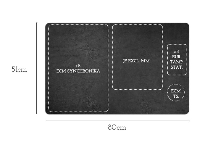 Eurista Grundmatte L Masszeichnung 80 × 51 cm mit Aufstellbeispiel – Coffee Coaching Club 12