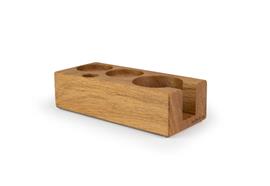 Eurista Holz-Tampingstation Quattro Eiche – Tamperstation Echtholz 58 mm – Coffee Coaching Club