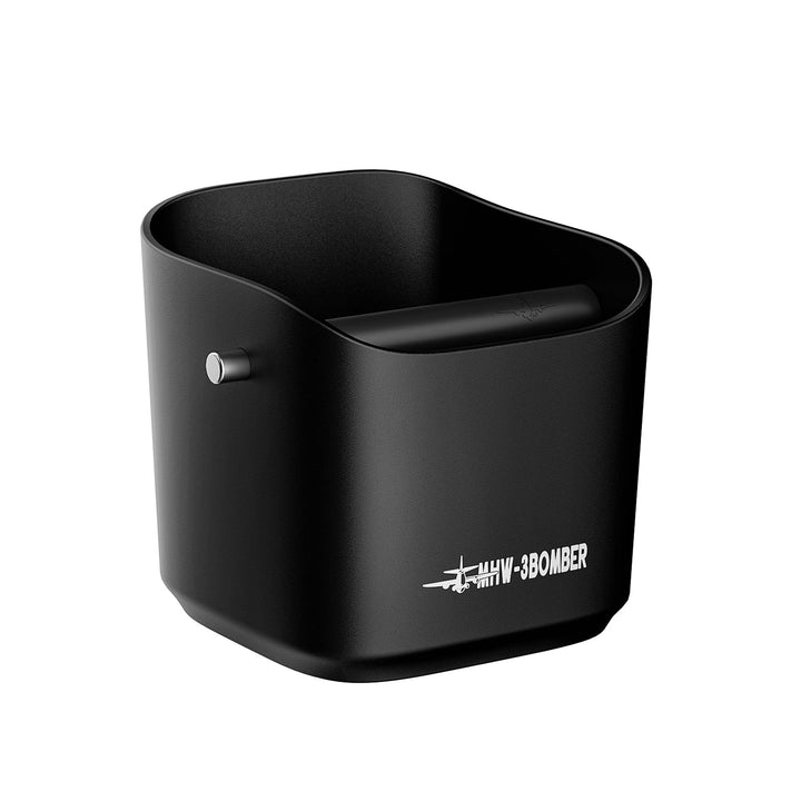 Knock box MHW-3BOMBER Square 1.2 l en noir (Black) avec barre de frappe gainée de silicone
