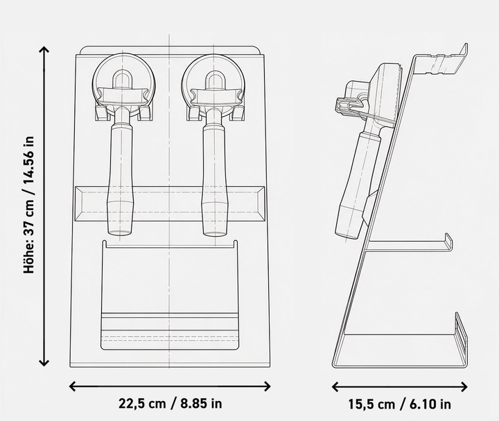 Flate Barista Station plano de dimensiones 37 × 22,5 × 15,5 cm – Coffee Coaching Club 14