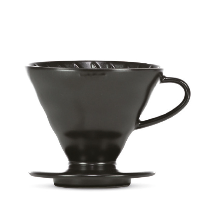 HARIO V60 Filterhalter Porzellan 3-4 Port in Matt Schwarz – Coffee Coaching Club