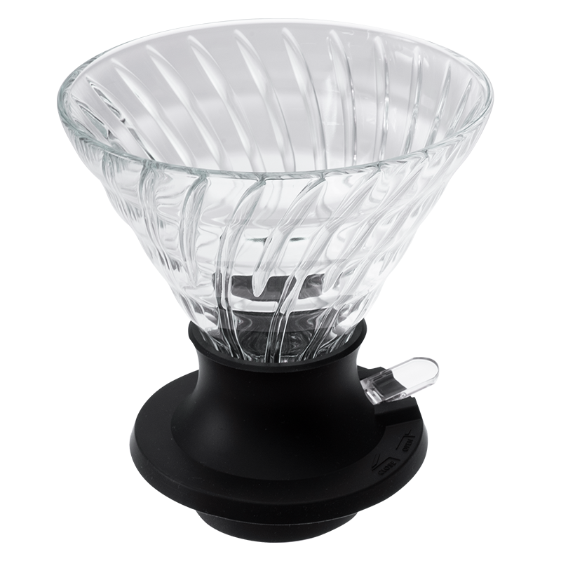 Hario V60 Switch Glas 03 (360 ml) mit schwarzem Silikonsockel – Coffee Coaching Club 32