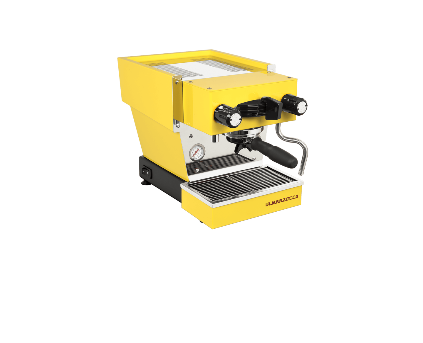 La Marzocco Linea Micra in Gelb – Frontansicht halbseitlich – Coffee Coaching Club