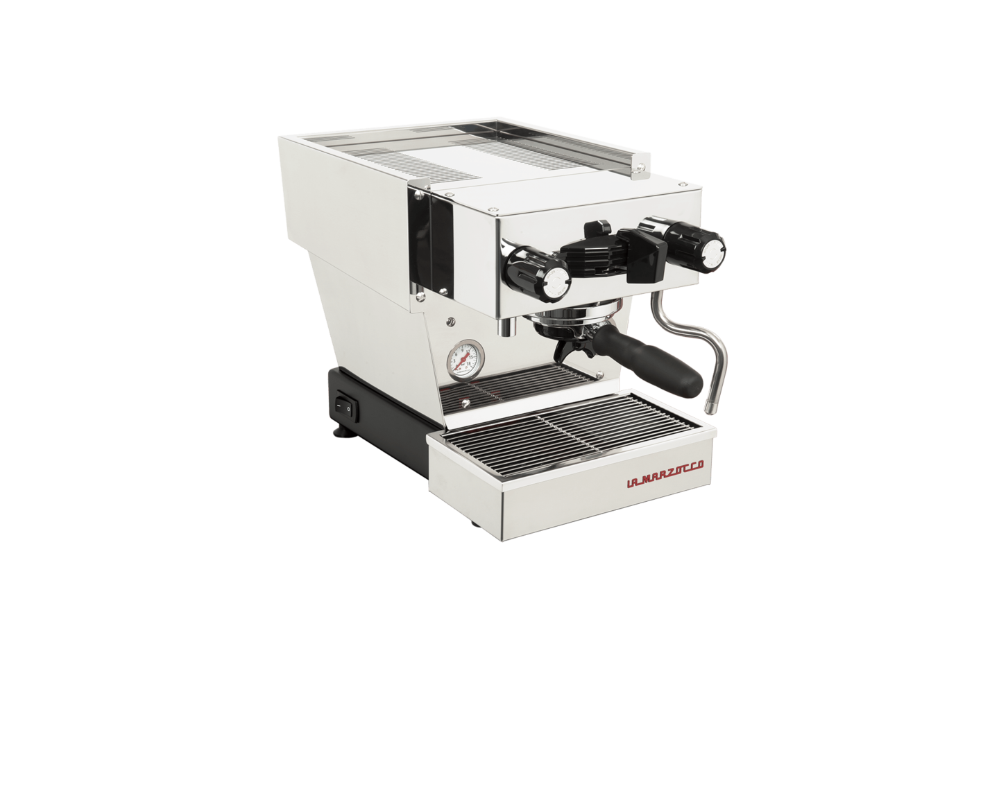 La Marzocco Linea Micra in Weiss – Frontansicht halbseitlich – Coffee Coaching Club