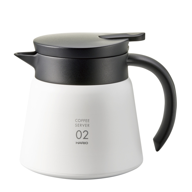 HARIO V60 Isolierte Edelstahlkanne 600 - Weiss - Coffee Coaching Club