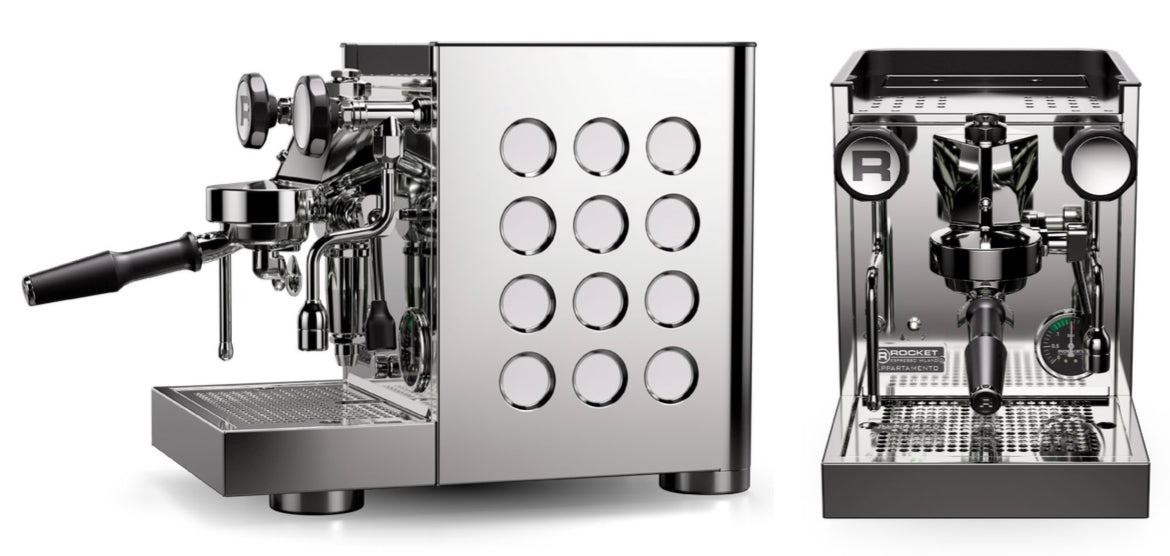 Rocket Appartamento TCA Edelstahl Weiss Zweikreiser-Espressomaschine – Coffee Coaching Club 1