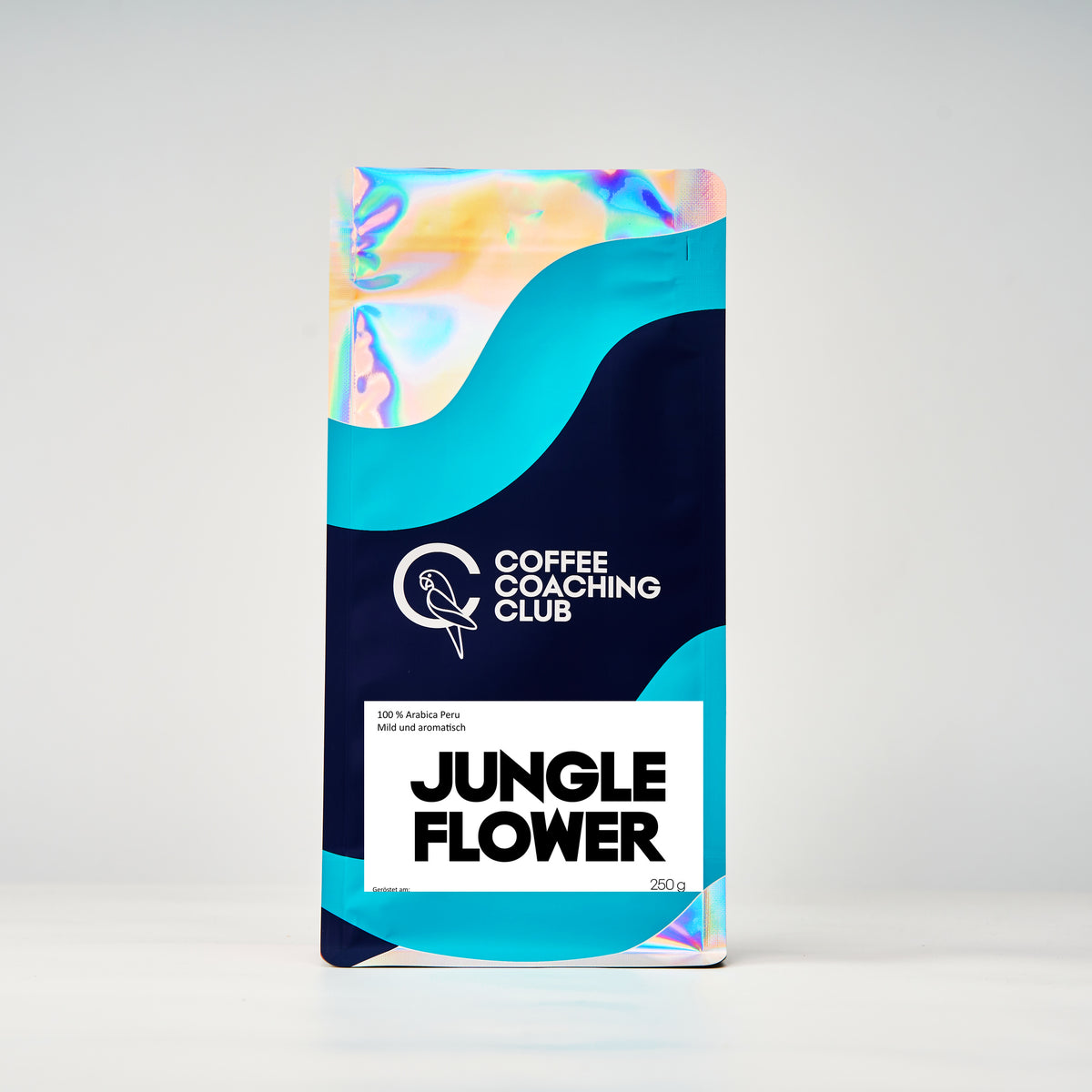 Caffè in grani Jungle Flower 250 g – single origin, lavato, 100 % Arabica dal Perù, delicato e aromatico – sacchetto Coffee Coaching Club