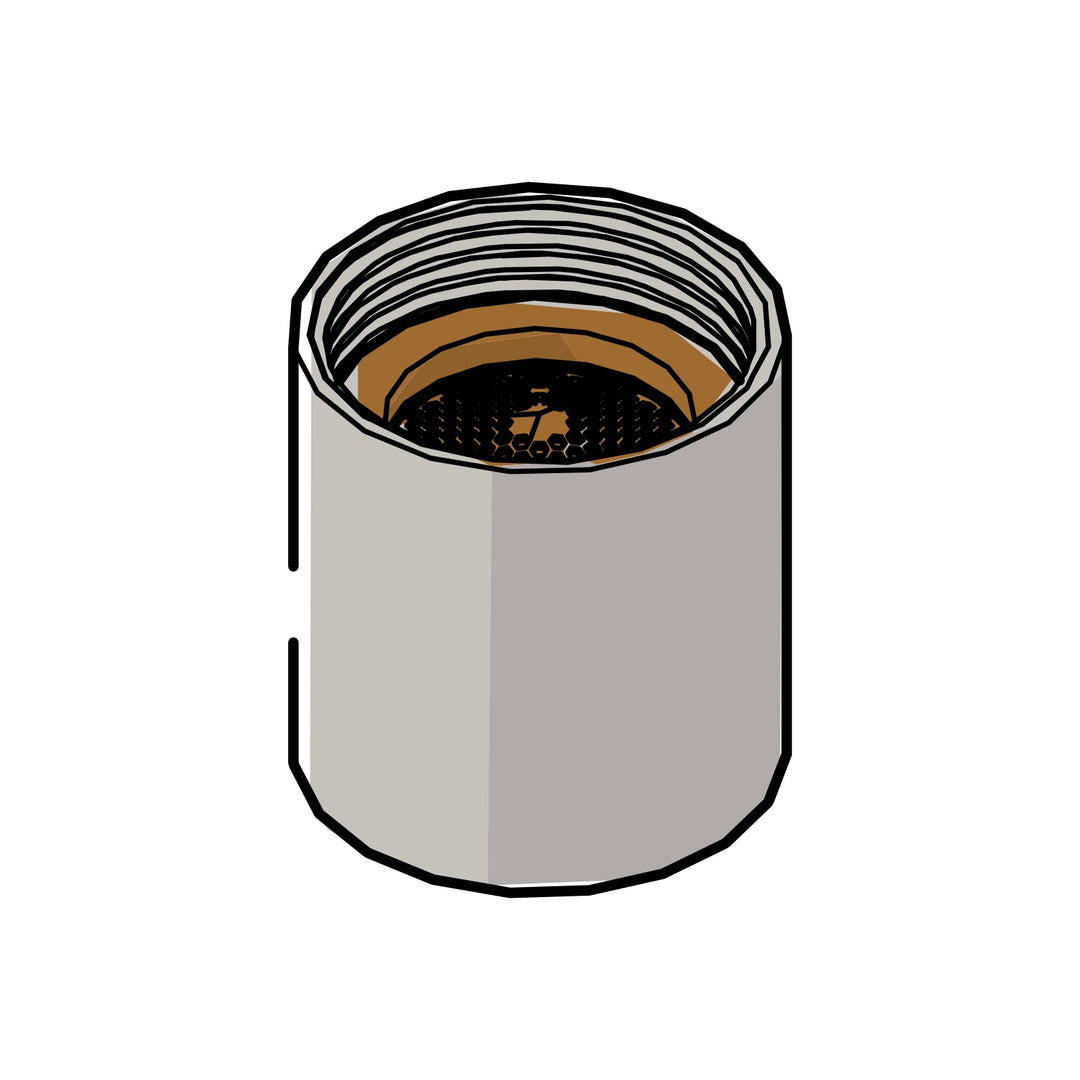 La Marzocco Heisswasser-Diffusor M16 H19 mit Innengewinde, technische Darstellung (A.7.026) – Coffee Coaching Club