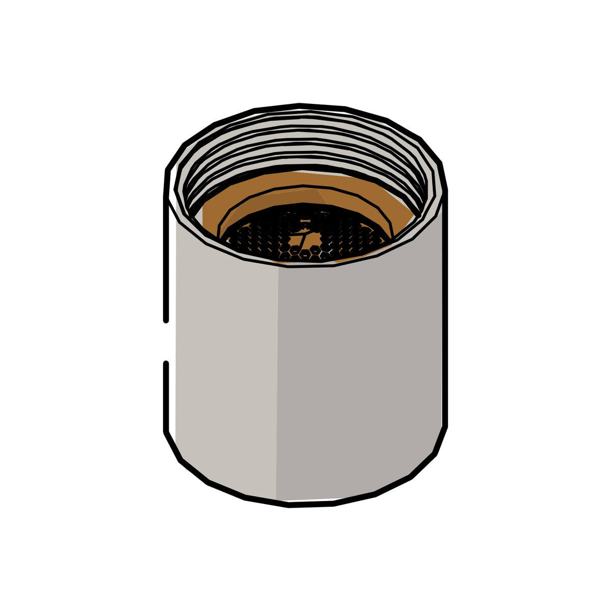 La Marzocco Heisswasser-Diffusor M16 H19 mit Innengewinde, technische Darstellung (A.7.026) – Coffee Coaching Club