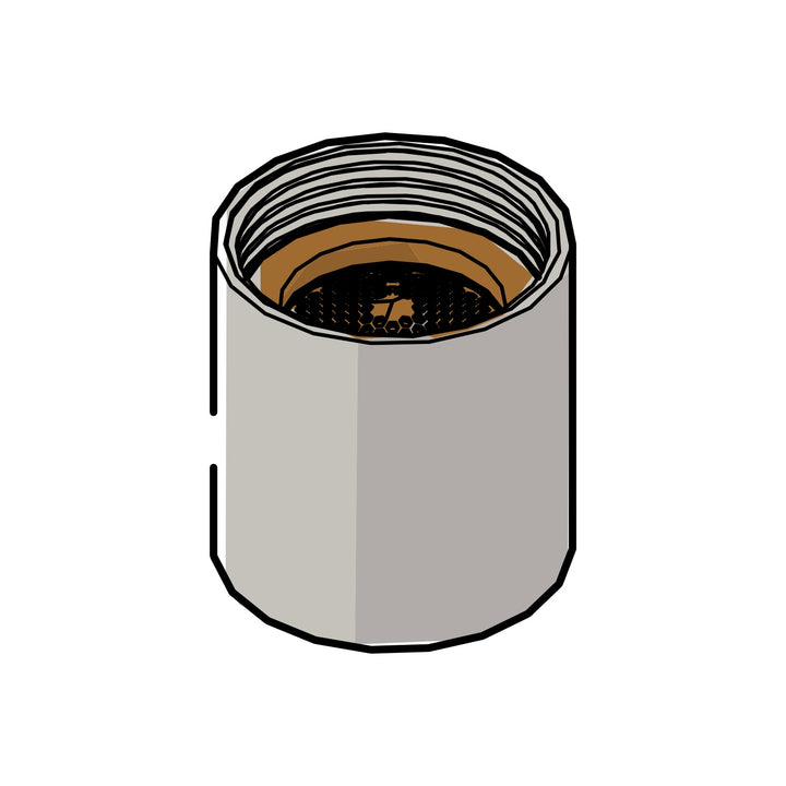 La Marzocco Heisswasser-Diffusor M16 H19 mit Innengewinde, technische Darstellung (A.7.026) – Coffee Coaching Club