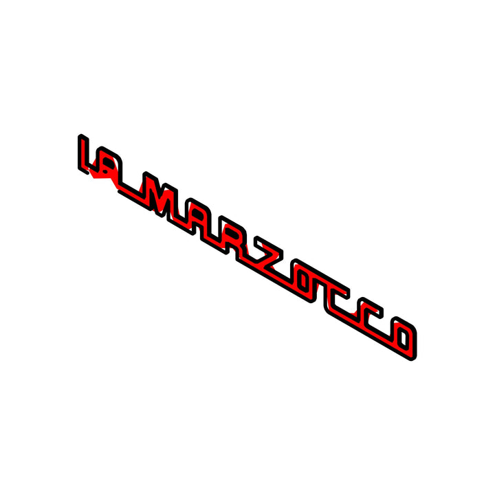 La Marzocco Linea Micra Schriftzug rot, technische Darstellung (D.4.051) – Coffee Coaching Club