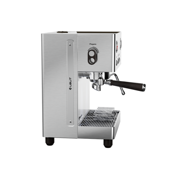 Lelit Elizabeth3 inox brossé, vue latérale avec levier Pagaia – Coffee Coaching Club 3