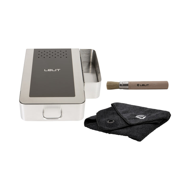 Lelit Sudschublade VIP, satinierter Edelstahl, mit Zubehörfach, Pinsel und Tuch (PLA360M) – Coffee Coaching Club
