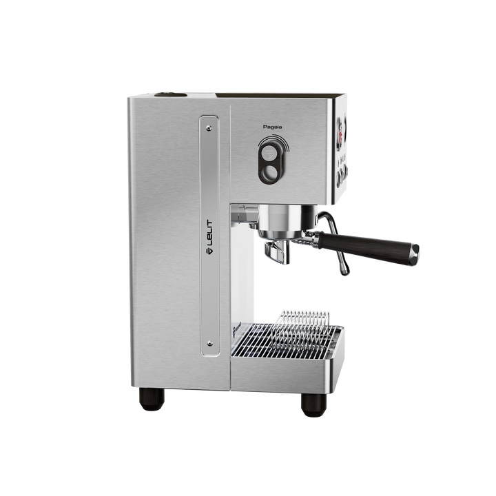 Lelit Victoria3 inox brossé, vue latérale avec levier Pagaia – Coffee Coaching Club 3