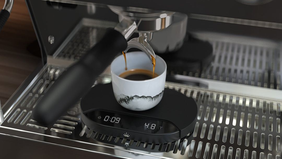 Mahlkönig Sync Scale unter dem Siebträger mit Espressotasse – Coffee Coaching Club 5