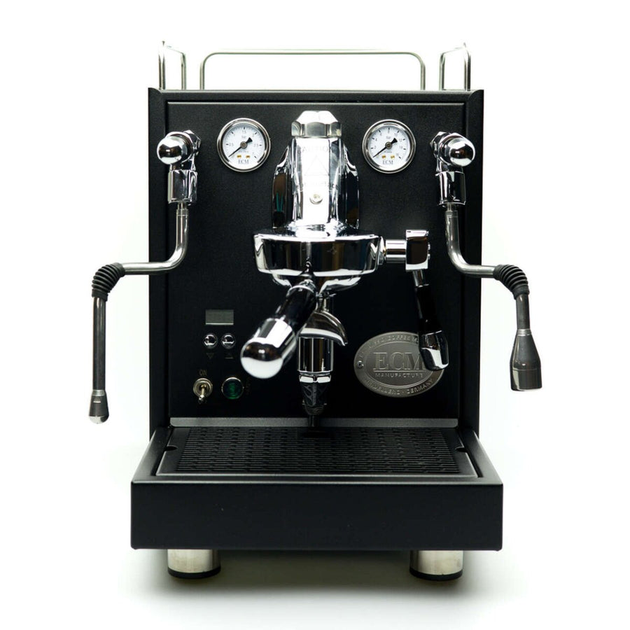 ECM Mechanika MAX Black Edition – mattschwarzer Smart-HX-Zweikreiser mit PID, BTC und Rotationspumpe, beim Coffee Coaching Club Schweiz