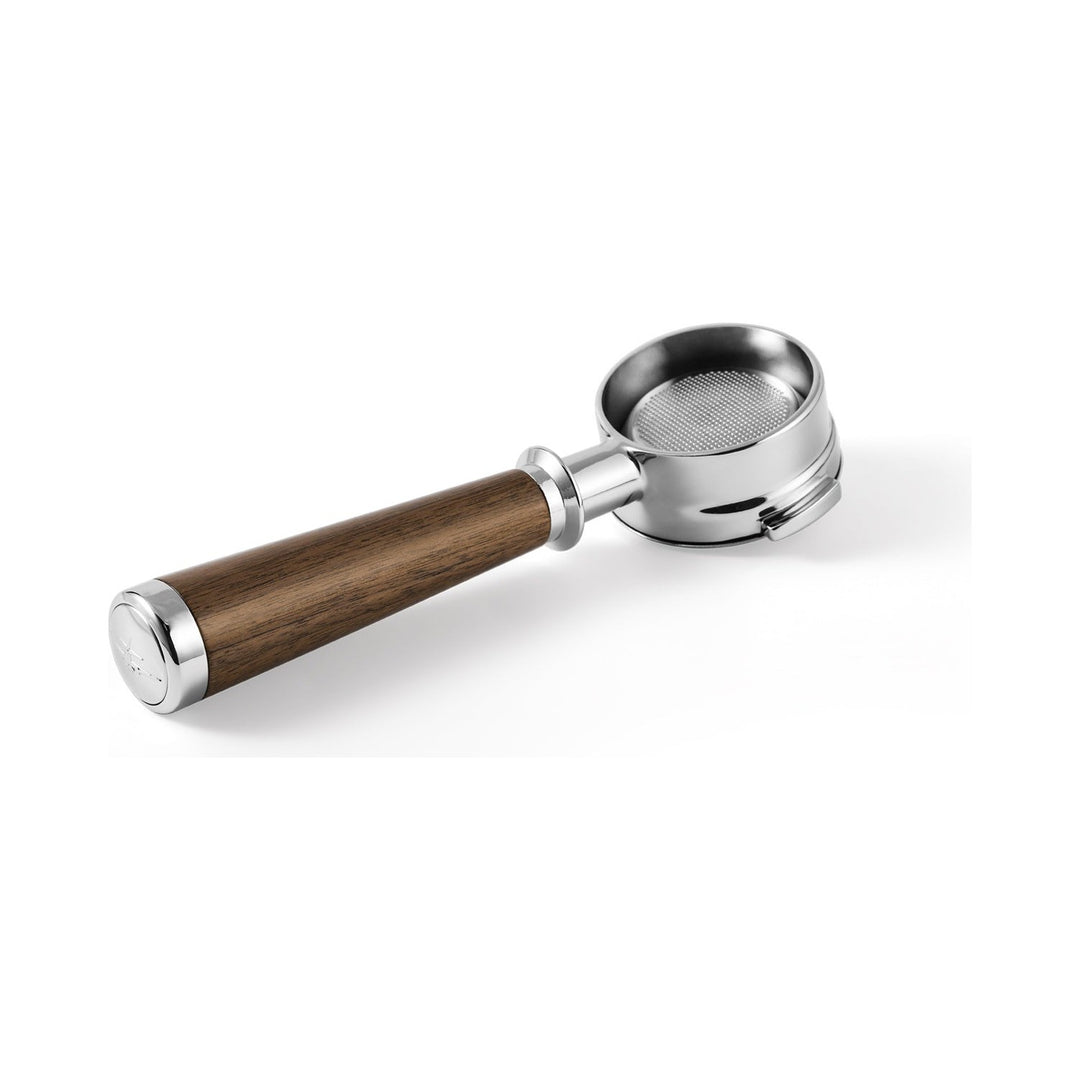 MHW-3BOMBER bodenloser Siebträger 58 mm, Edelstahl mit Walnussgriff (BP6083L) – Coffee Coaching Club