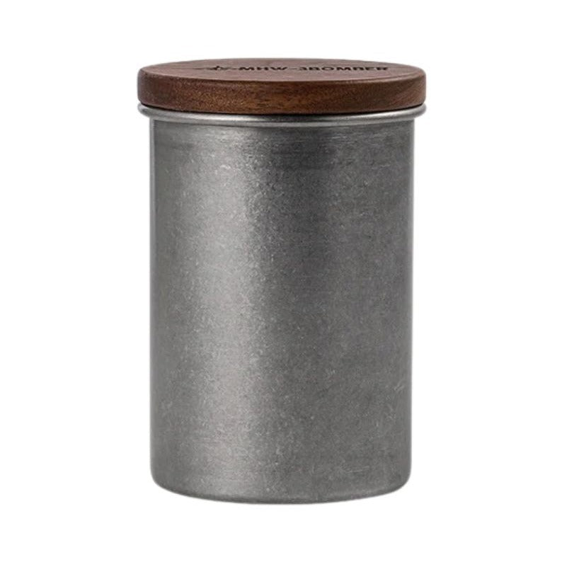 Boîte en inox MHW-3BOMBER 500 ml en gris argenté (Silver Spot) avec couvercle en bois massif