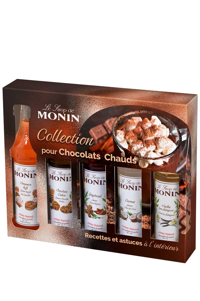 Coffret Chocolat Chaud MONIN 5 x 5 cl, boîte cadeau – Coffee Coaching Club 1