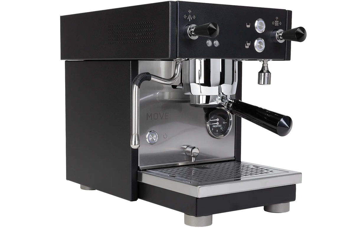 Profitec MOVE 2.0 dual boiler espresso machine in black – angled view