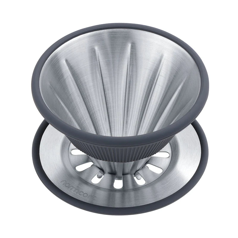 Normcore 2‑in‑1 Pour‑Over Coffee Dripper – grey silver - Coffee Coaching Club 2