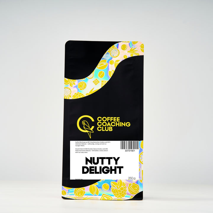 Blend di caffè Nutty Delight 250 g – 80 % Arabica natural dal Brasile, 20 % Robusta dall&